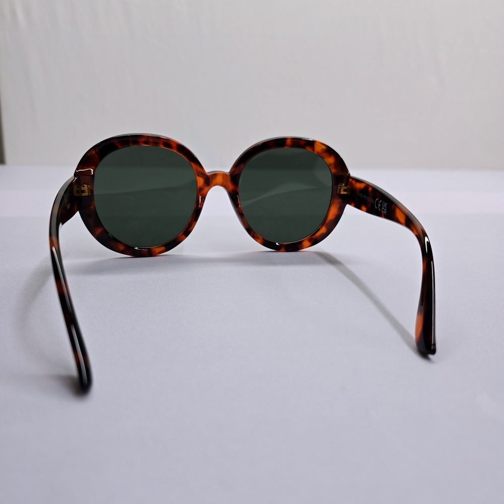 NEW Oversized Round Tortoise Shell Sunglasses Brown Retro Style Dark Lens - Picture 2 of 8